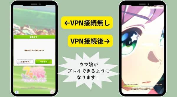 ウマ娘はVPNを接続すると海外からでもプレイできる