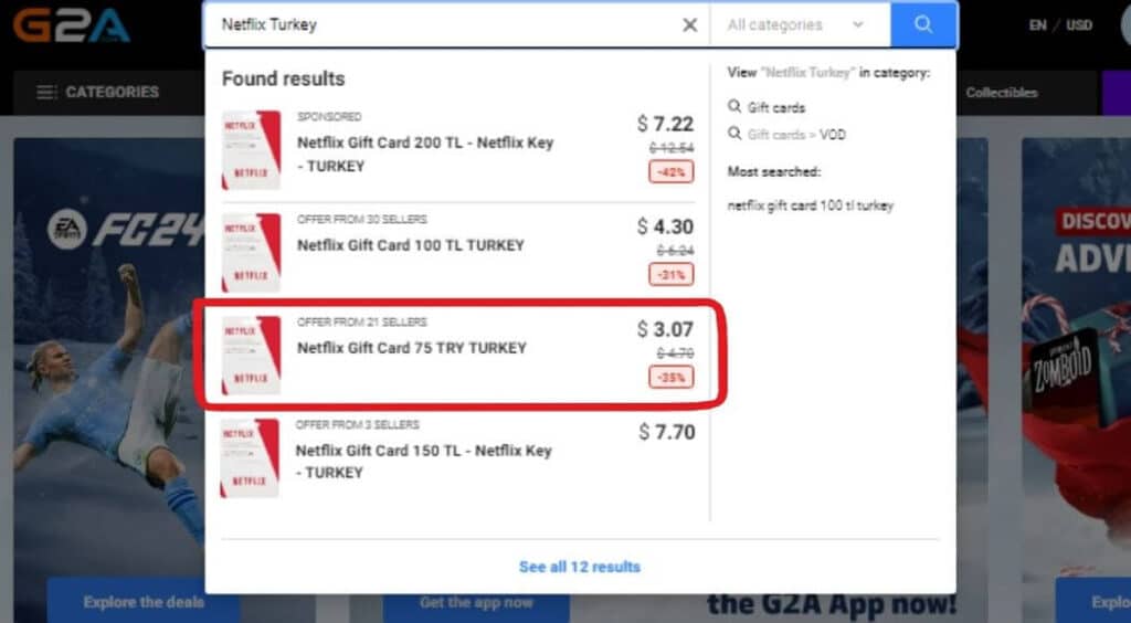 G2AでNetflixギフトカードを購入する方法、Netflixを安く契約する方法